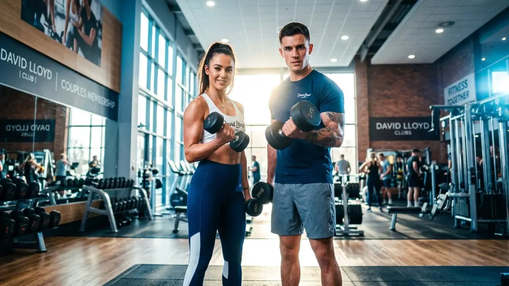 David Lloyd Couples Membership — couple arriving at David Lloyd club reception for joint gym membership 2026