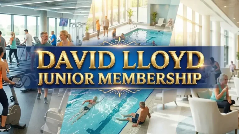 David Lloyd Junior Membership price guide 2026 hero banner showing swimming pool and gym facilities for children and young members